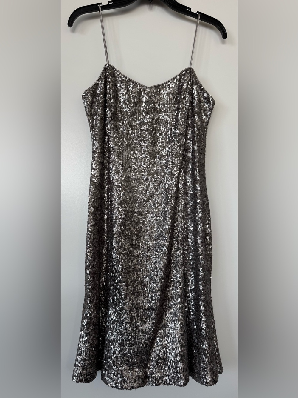 Banana Republic Dark Silver Sequin Slip Mini Dress